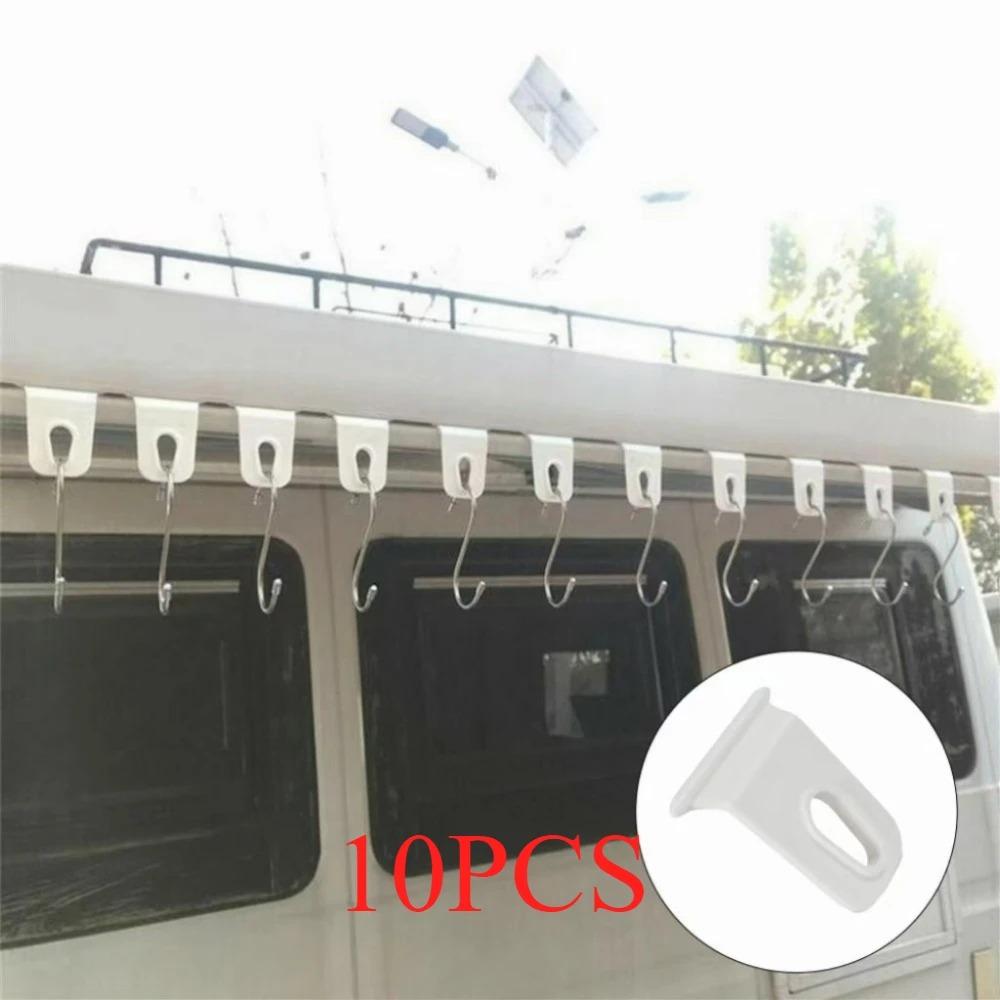 10Pcs Universal Awning Clothes Hook Racks-Set For RV Camper Caravan Party Light Holder RV Awnning Hook Tool Accessories