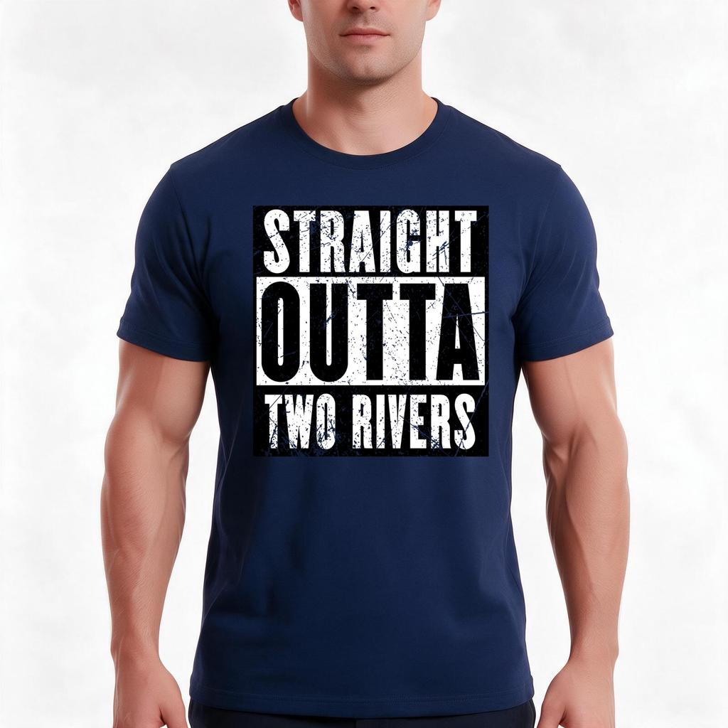 Straight Outta Two Rivers Tshirt Summer Casual Cotton Tee Oversized Streetwear Tops Vintage Graphic Print Unisex Unisex Unisex