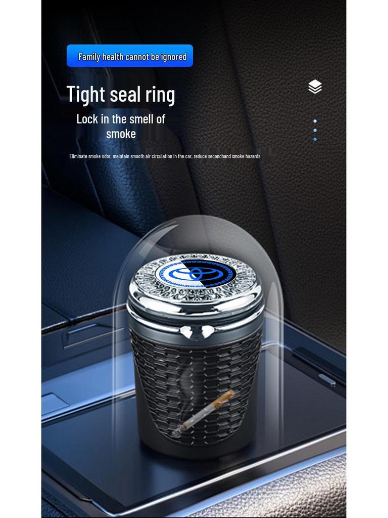 Compatible Mercedes-Benz Ashtray for E300L, C260L, A-Class, GLC300L, GLB220 with LED Metal Liner.