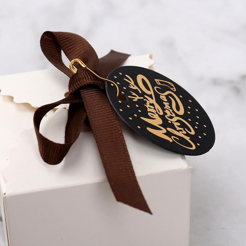 100Pieces Christmas Elegant Gift Tags with Tie Strings Hole Attached Tags