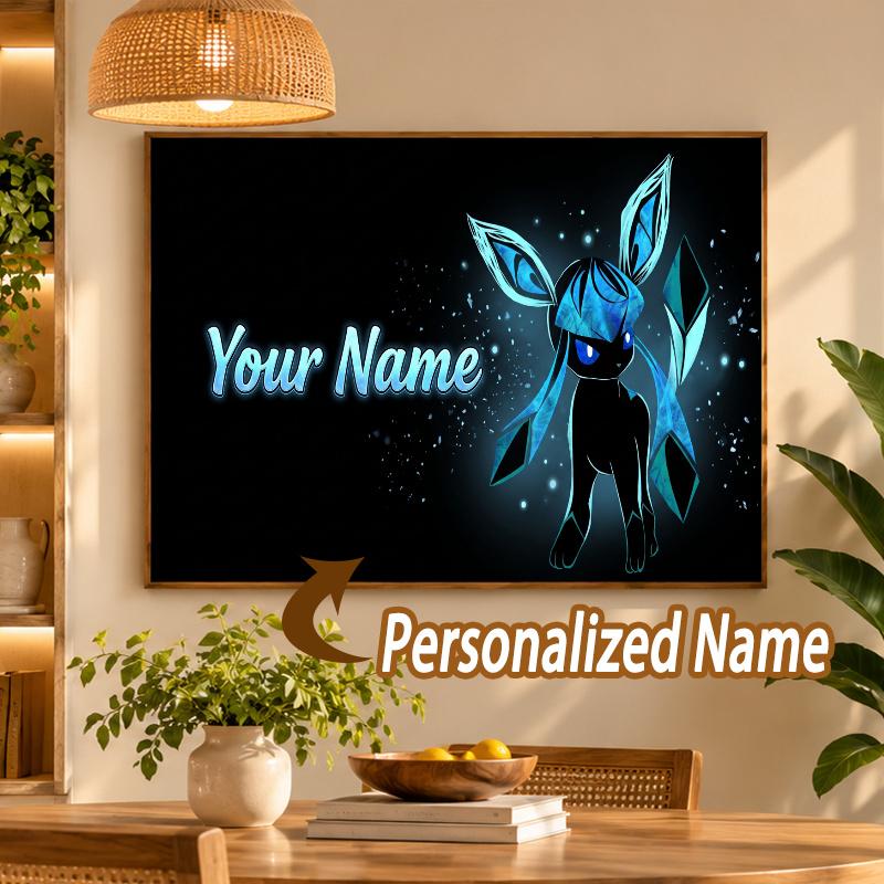 Glaceon Custom Name Diamond Painting Personalized 5D Full Drill DIY Diamond Art Home Decor