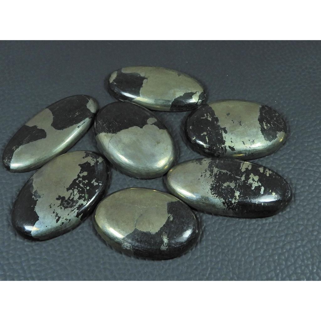 365Cts. Natural Apache Gold Pyrite Oval Cabochon Loose Gemstone 07 Pcs Lot C-3840