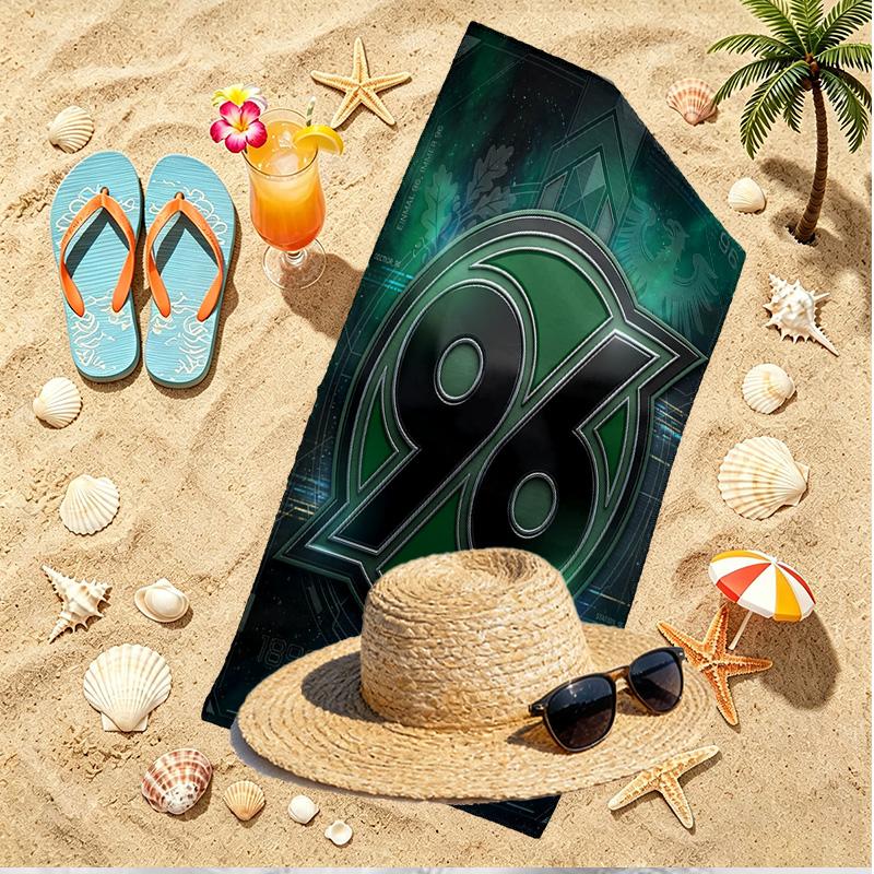 Hannover 96 Football Print Beach Towel, Versatile Lightweight Absorbent Beach Towel for Pool Surf Yoga Bathroom, Perfect Birthday Holiday Gift