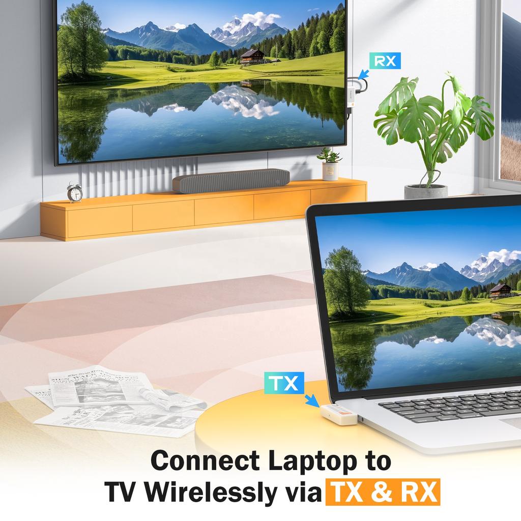 P400 Lemorele Wireless HDMI Video Transmission USB C to HDMI Laptop Phone to TV Projector Airplay Chromecast Clickshare