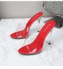 Przezroczyste PCV Kryształowe Sandały Na Wysokim Obcasie Antypoślizgowe Buty Damskie Seria 19861 Obcas 11 cm LFD