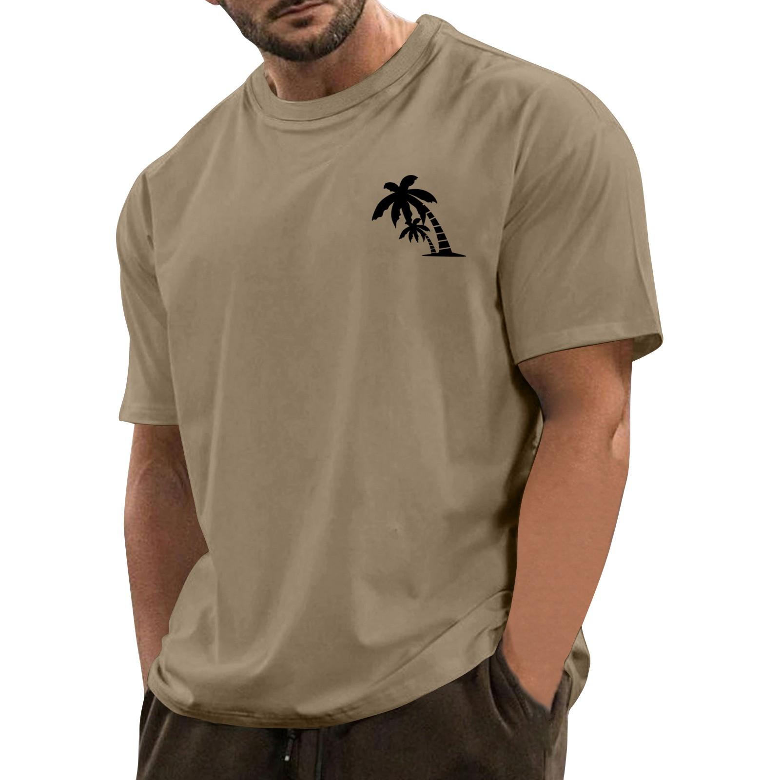 

Мужская модная повседневная футболка с круглым вырезом и короткими рукавами с гавайским принтом M