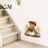 Autumn Wall Decals Mouse Stickers,Waterproof PVC Retro Fairy Tale Decals, Removable Peel Sunflower Maple Leaf Window Clings And Stick for Kindergarten