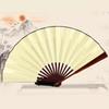 Ancient Style Hanfu Folding Bamboo Fan for Men, Chinese Style Folding Fan, Summer Blank Fan with Silk Cloth and Rice Paper Fan Surface