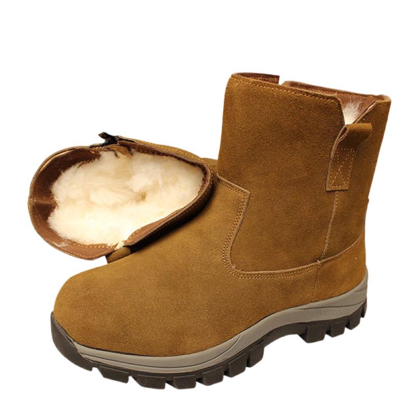 Men's Winter High-Top Outdoor Boots with Thick Fur Lining