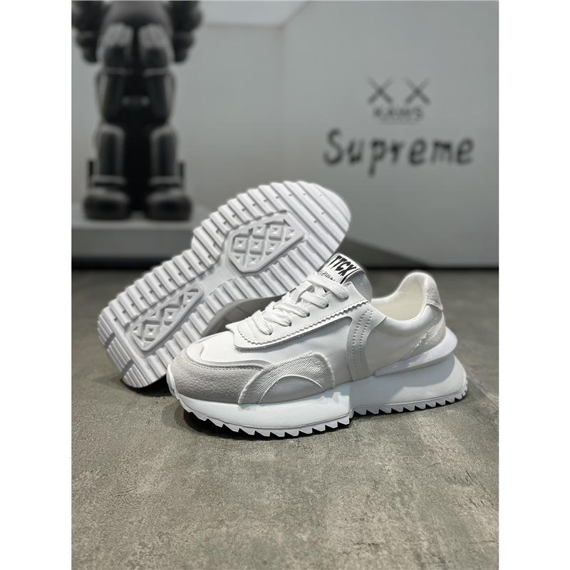 Retro Herbst Neu Bequem Dicke Sohle Leder und Eis Seide Stoff Atmungsaktiv Europäisch Leichter Luxus Freizeit Schuhe tt