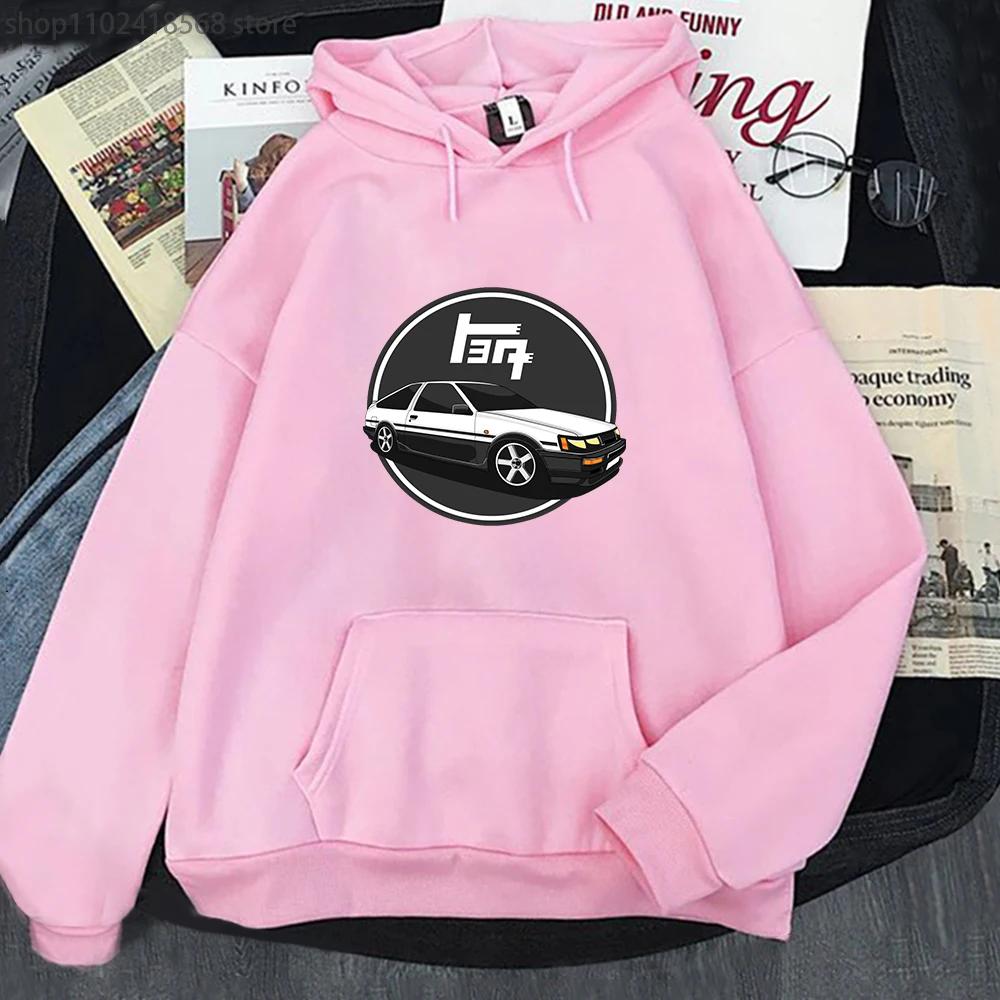 Japanese Anime Initial D Hoodies Men Kawaii Winter Tops Cartoon Car Graphic Sweatshirts Funny Harajuku Manga Unisex Clothes