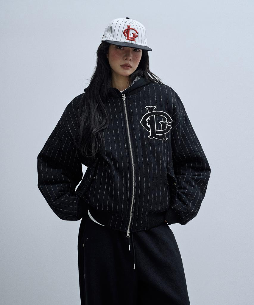 Losers Club Striped Wool Varsity Jacket Black