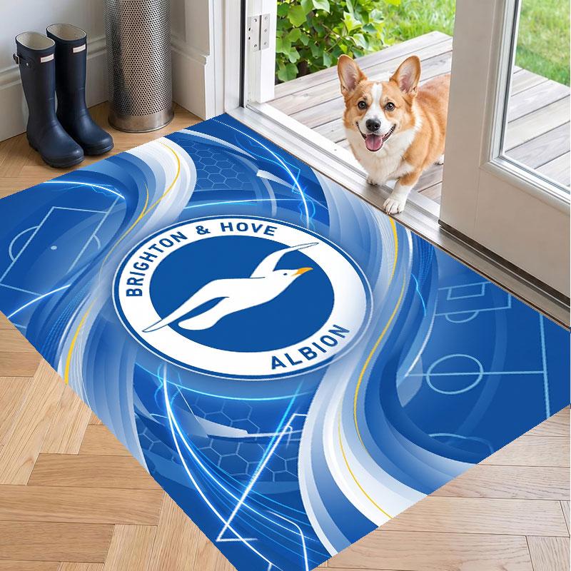 Soft Floor Carpet Brighton & Hove Albion Football Pattern Area Rug Decorative Mat For Home Room Decoration