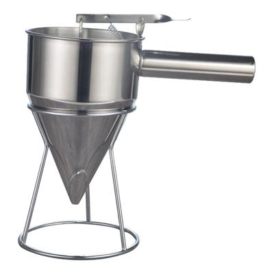 Dispenser per pastella per pancake in acciaio inossidabile, imbuto dosatore per cottura torte con supporto stabile per takoyaki