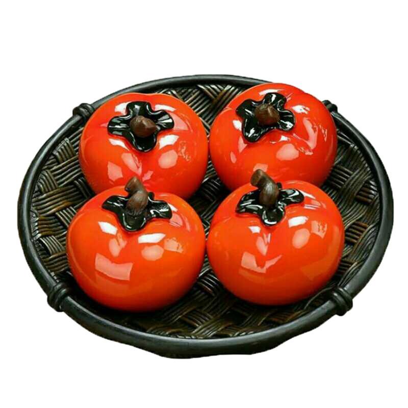 Creative Resin Color Changing Tea Pets Persimmon Ruyi Lychee Fruit Color Changing Tea Pets Home Desktop Decoration Ornaments