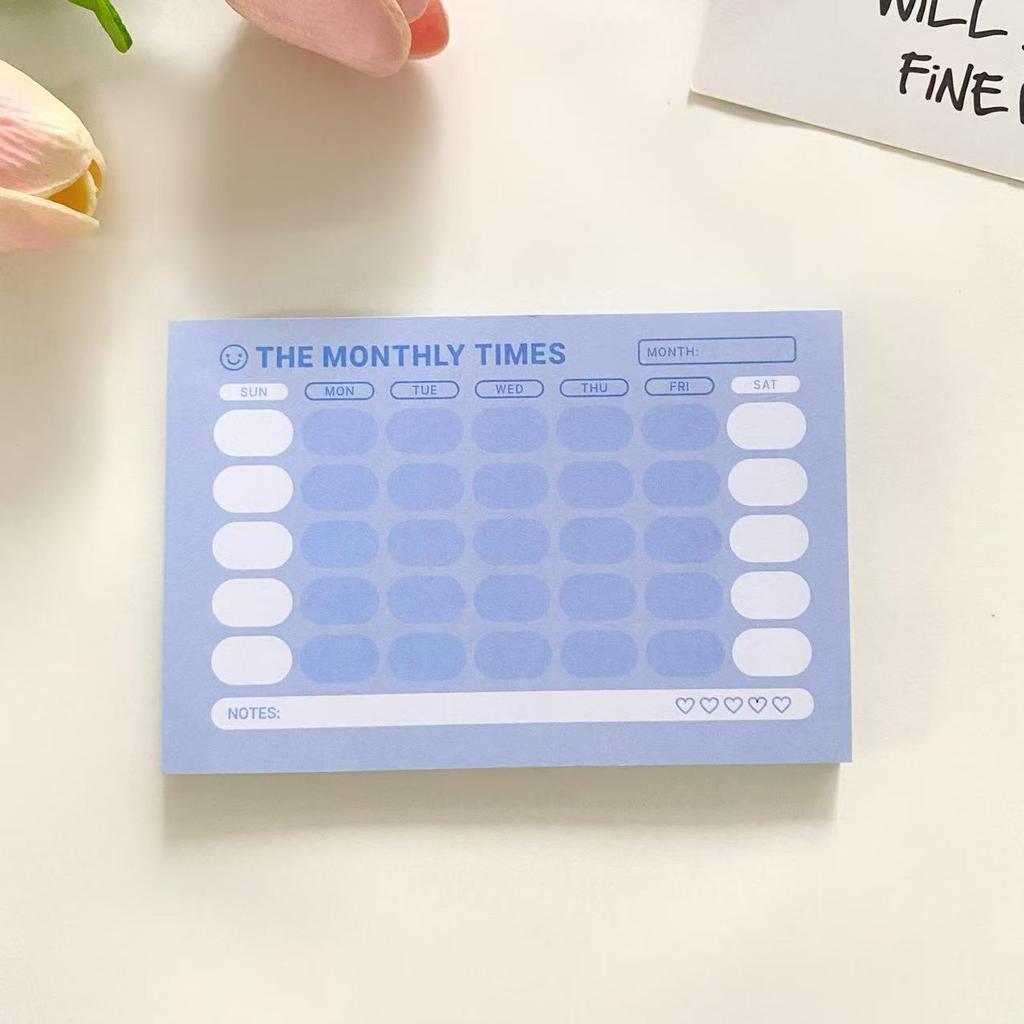 Korean Style High-looking Time List Series Note Pad Memo Plan Check-in Account Material Message Paper Sticky Note