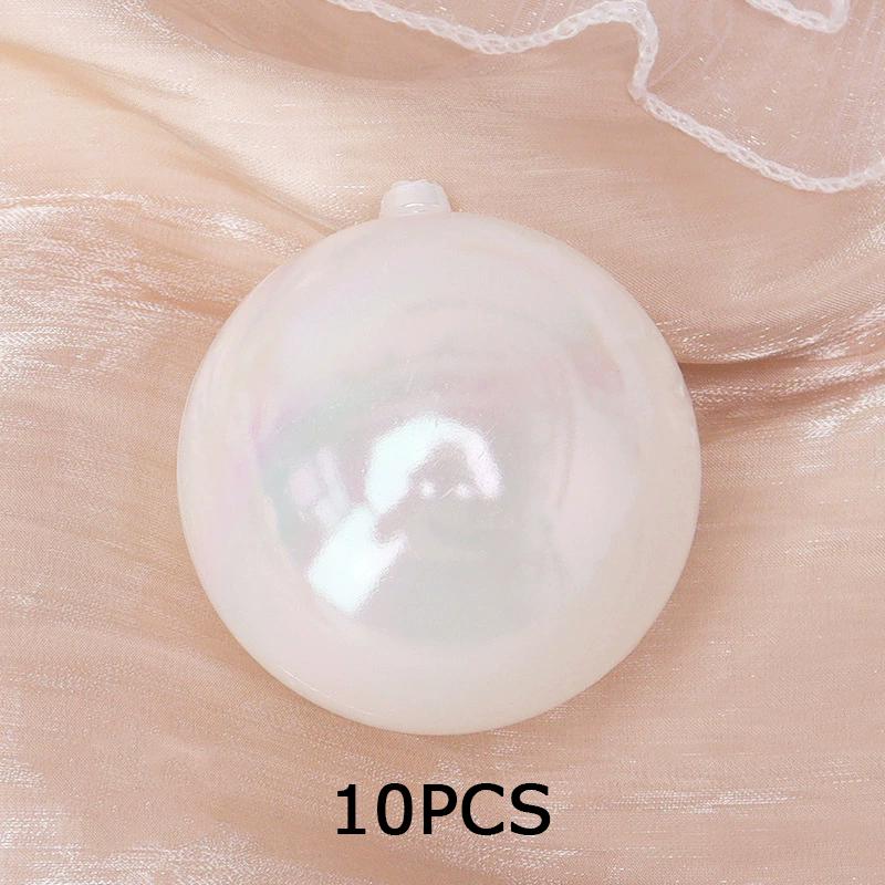 

WTEMPO DIY Christmas Iridescent Ornaments Balls Plastic Gradient Color Decorative Hanging Ornaments for Xmas Tree Lightweight Durable and Reusable 6cm*10pcs слоновая кость