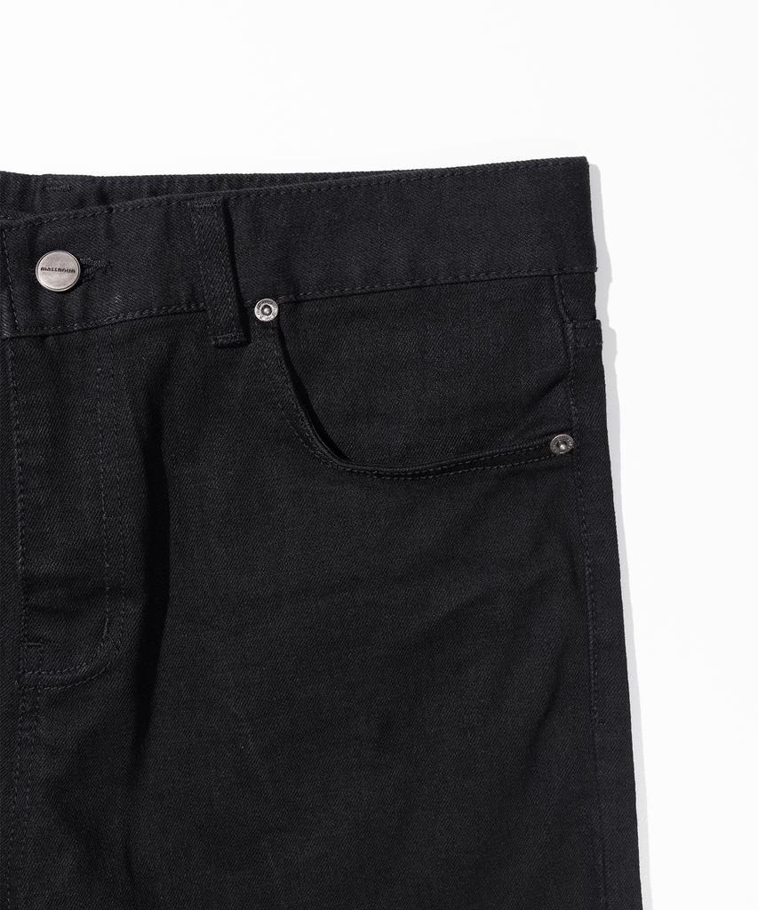 MASSNOUN Nor Wide Black Denim Shorts Msejp010-Bk