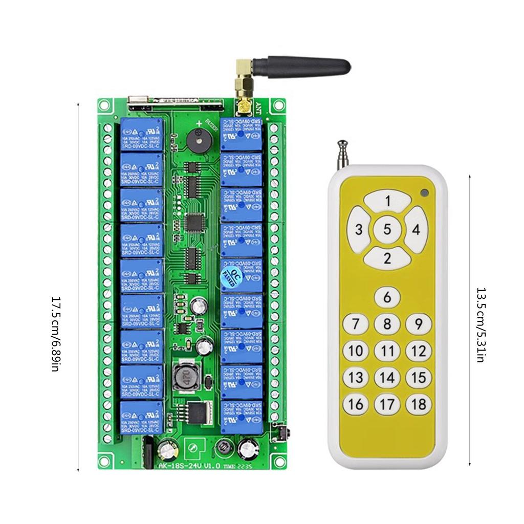 433Mhz 315mhz 12V-48V 18 Channel Wireless Remote Control Switches Garage Door Opener Remote Wireless Receiver Module