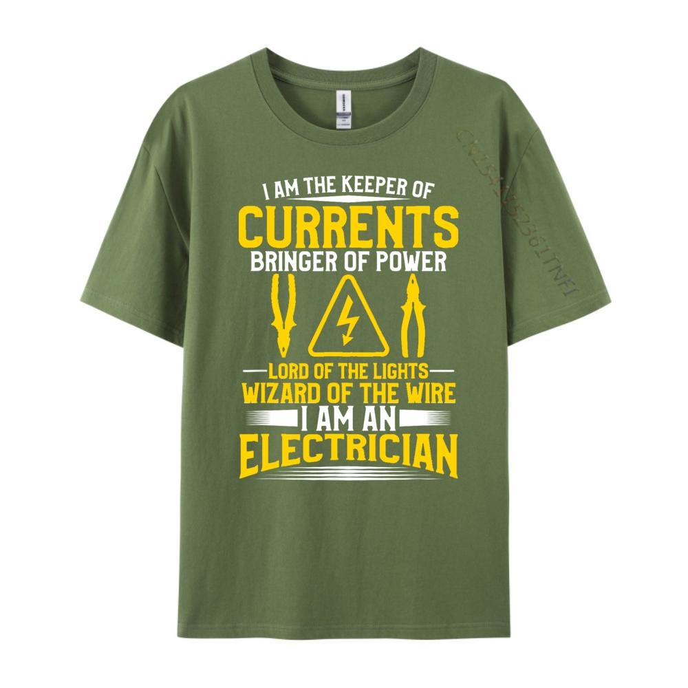 I Am The Keeper Of The Currents Bringer Of Power Electrician Free Shippping Items Lowest Prices T Shirt Men T-shirt Normal