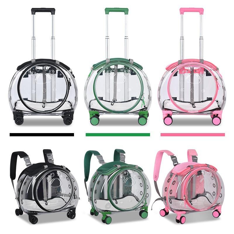Maleta Trolley para Mascotas Bolsa Transparente para Gatos Maleta Trolley Cápsula Espacial para Gatos Multiusos Puede Ser Mochila Bolsa para Mascotas