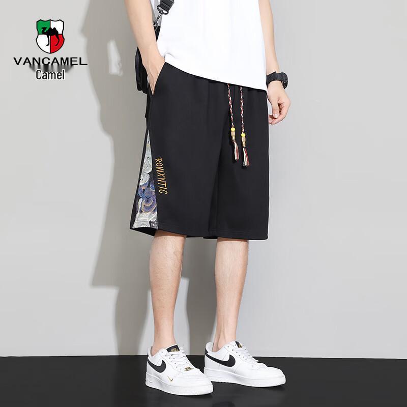 VANCAMEL Men s Guochao Loose Summer Sport Shorts M