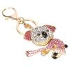 2pcs Pink Color Koala Bear Keychain Rhinestone Decoration Crystal Rhinestone Keychain For Women