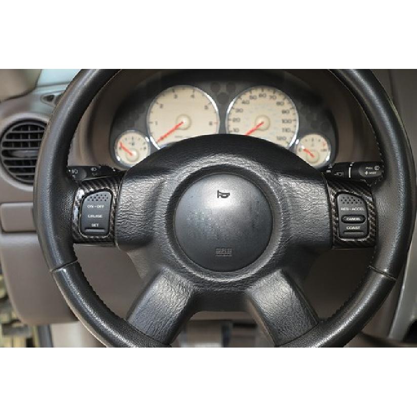 Carbon Fiber Steering Wheel Control Switch Trim Cover for Jeep Liberty 1999-2007