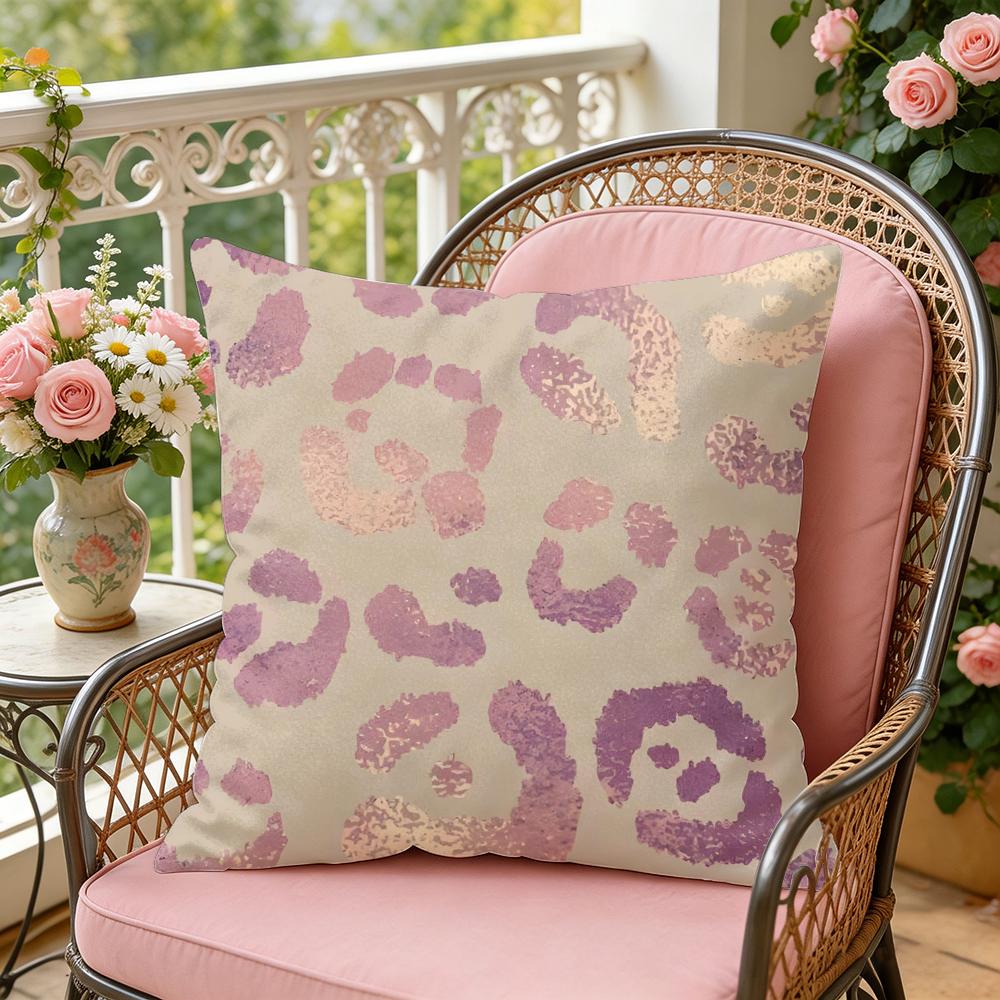 Federa per Cuscino Leopardo Rosa Morbida Copricuscino in Peluche Copricuscino Decorativo Double-Sided per Divano Camera da Letto Arredamento Casa