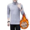 Men's Solid Color High Neck Thickened Knit Sweater - Cozy Autumn/Winter Base Layer