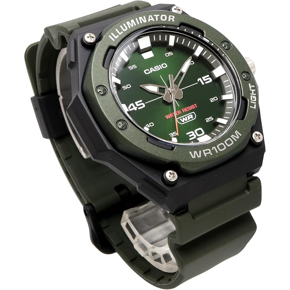 Casio Standard Analog Quartz Watch with LED Light MW-620H-3AV Men's Green Overseas Model