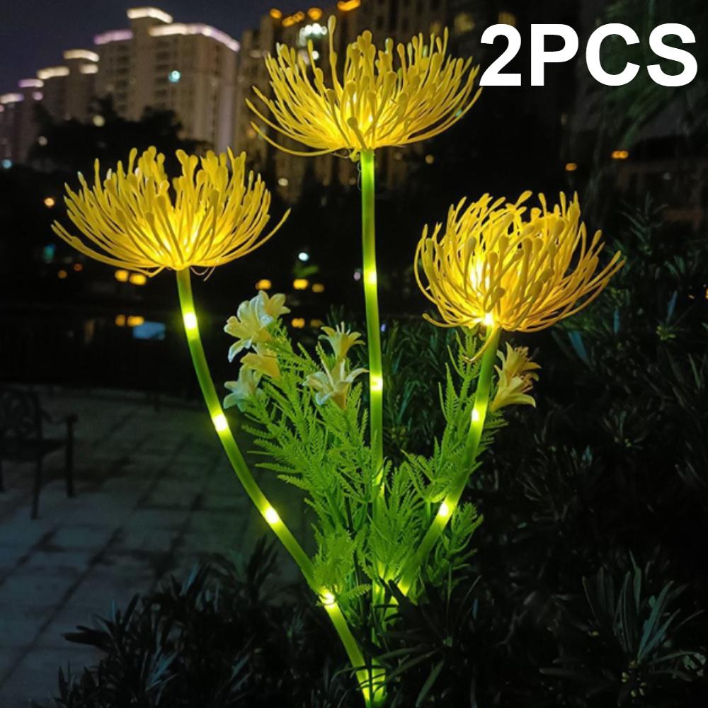 Solar-Gartenleuchten, Solar-Blumenleuchten mit leuchtenden Blumen und Stielen, Solar-LED-Außenleuchte für Gartenwege, Terrassendielen, Hofdekoration