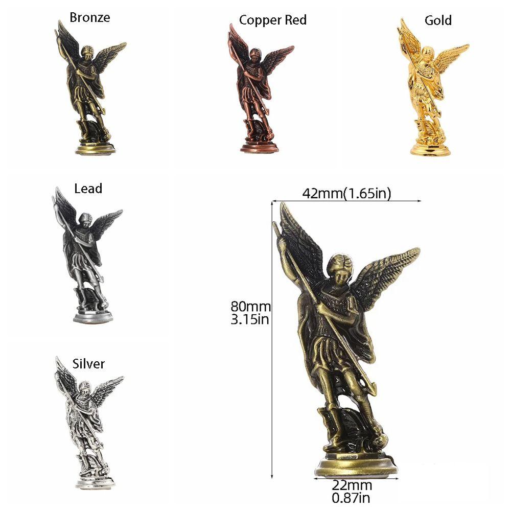 Kristian Sankt Mikael FigurinÄrkeängeln Besegrar Satan Vaktstatyer Zinklegering Hantverk För Hem Rum Bordsyta Skrivbord