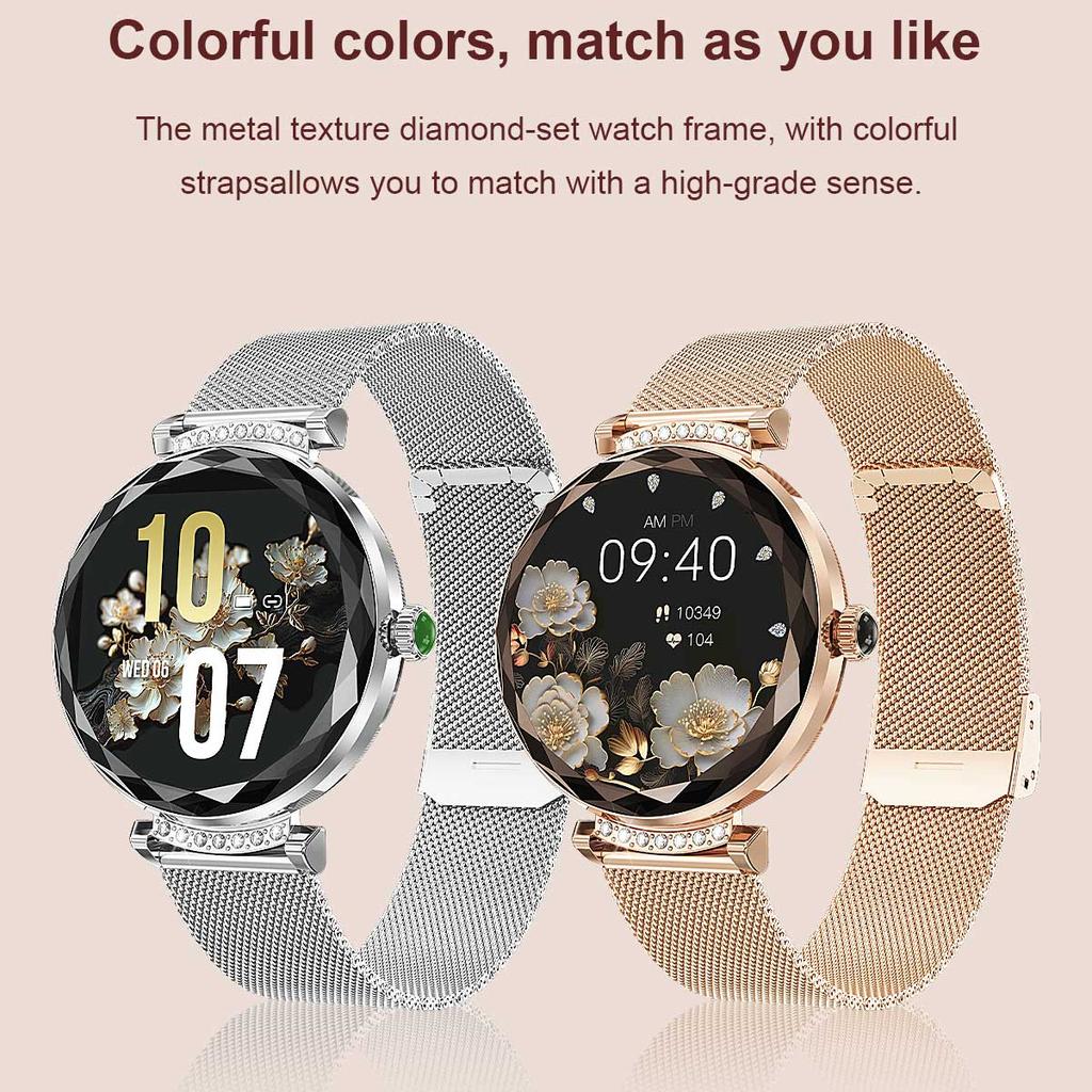 LUCKY START Fashion Smart Watch Women Bracelet Heart Rate Monitor Custom Dial Sports Fitness Watch Ladies Waterproof Smartwatch Android