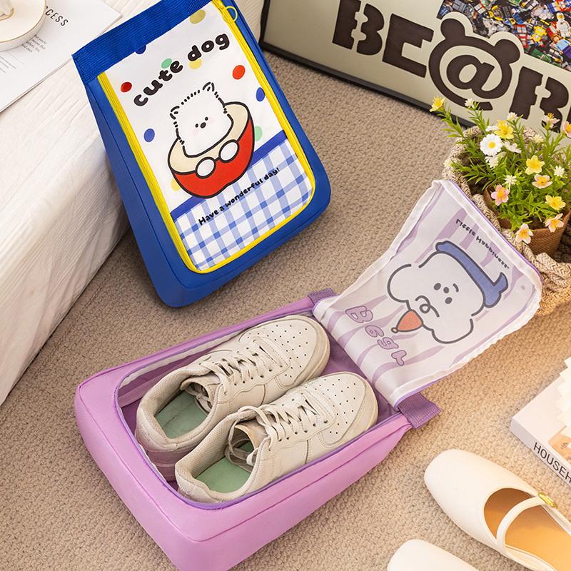 Portable And Cute Shoe Bag/Suitcase, Hand-Held Dustproof Double-Layer Large Capacity Shoe Bag For Business Trips And Travel.