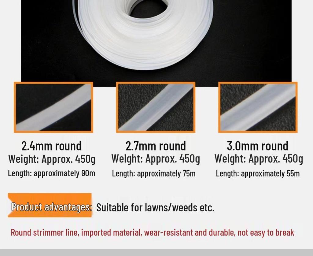 Steel Wire Braided Nylon Trimmer Line: Wear-Resistant, Sawtooth Weeding Rope for Mowing.