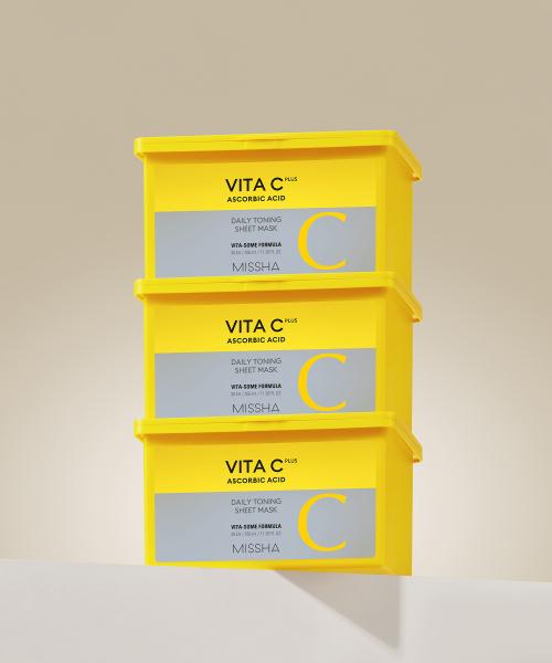 

Missha Vita C Plus Daily Toning Sheet Mask - 3 PACK (350ml / 30 Sheets Each) FREE