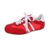 Red women's spring new breathable ballet style flat bottom casual feet small retro sneakers