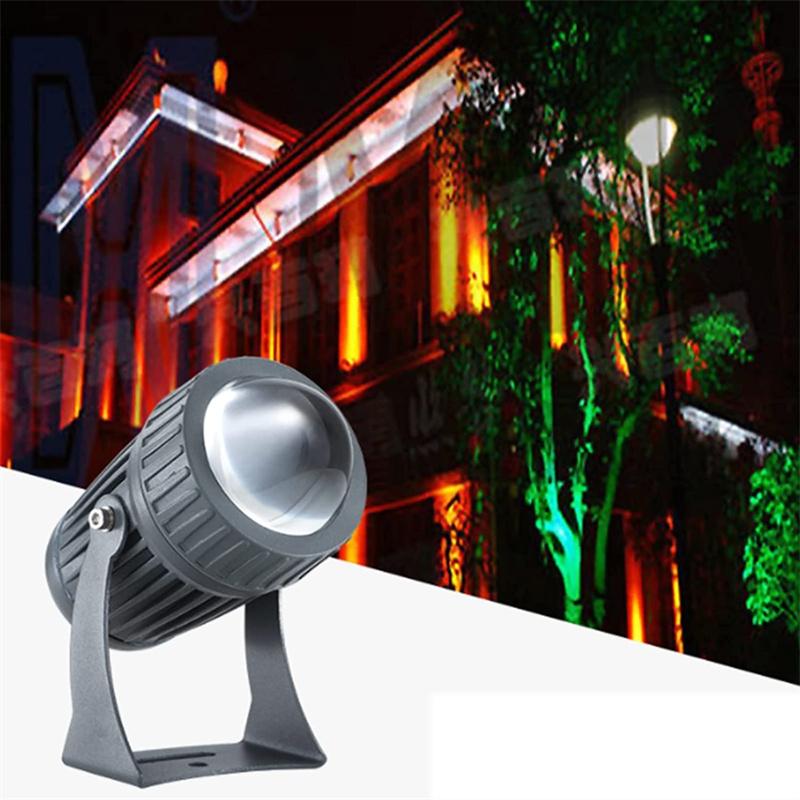 5W 10W Outdoor Wall Lamp RGB Floodlight LED Waterproof Spotlight with Narrow Beam Angle Light Landscape Lights for Street Garden