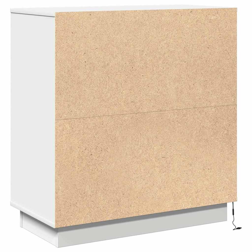 White Nightstand with Drawers 71 x 34.5 x 75 cm Engineered Wood