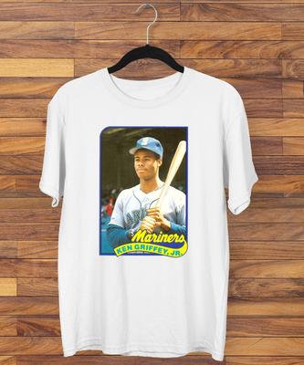 Ken Griffey Jr Seattle Card Men T-shirt White Short Sleeve All JJ4588 Unisex T-Shirt
