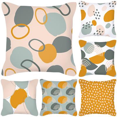 Nordic Morandi Color Geometric Abstract Peach Skin Pillowcase Cushion New Home