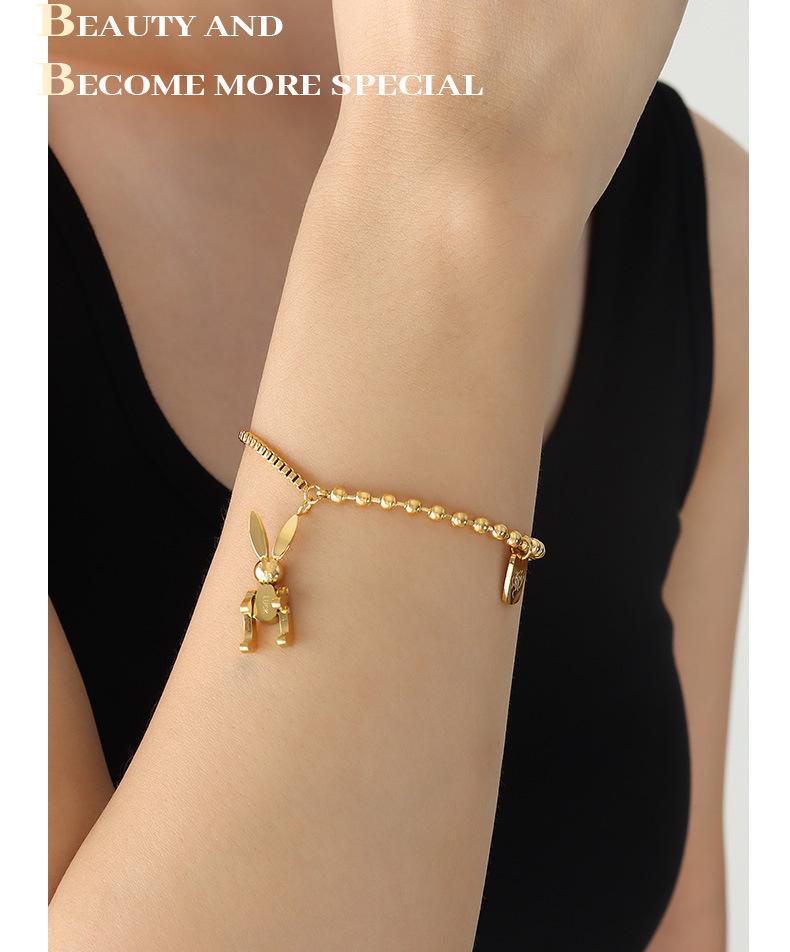 European Punk Mechanical Rabbit Pendant Box Chain Bracelet