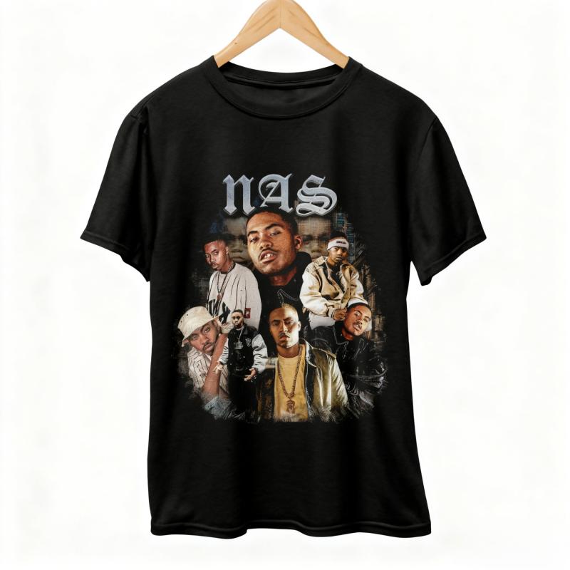 Лето 2025 Ретро 90-х Хип-хоп Рэп Музыка Мерч Футболки, Чистый Хлопок С Принтом Мужская и Женская Уличная Мода Короткий Рукав XL