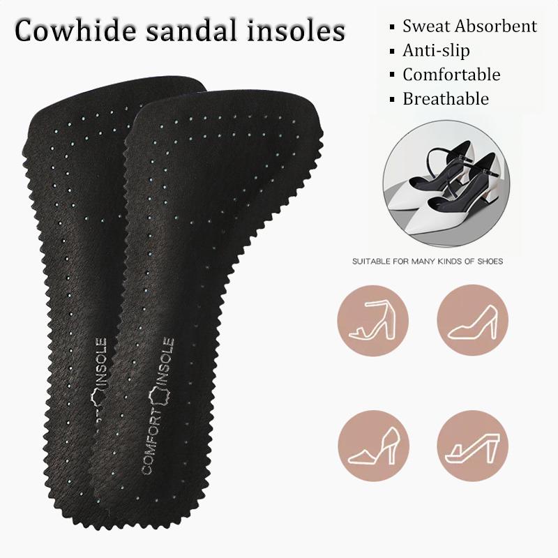 

Latex Cowhide Sandals Insoles Self-adhesive Non-slip Leather Half Pads Breathable High-heeled Shoe Soft Cushion Sole Stickers 35-36