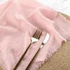 6PCS Rustic Style Burr Edge Cotton Napkin Tassel Design Gauze Tea Towel  Wedding