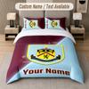 Burnley Football Design Bedding Set Custom Text 1 Duvet Cover & 2 Pillow Cases