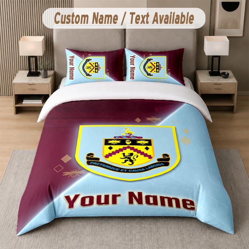 Burnley Football Design Bedding Set Custom Text 1 Duvet Cover & 2 Pillow Cases