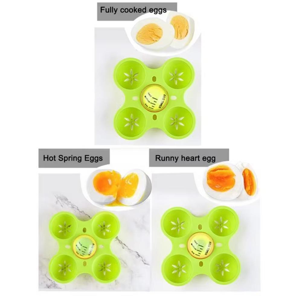 Removable Egg Timer Hold 4 Eggs Nonstick Egg Molds Kitchen Accessories Egg Poacher Cups Home
