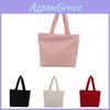 Korean Style Plush Tote Bag For Women Large Capacity Chic Shoulder Bag In Black White Red Pink Khaki